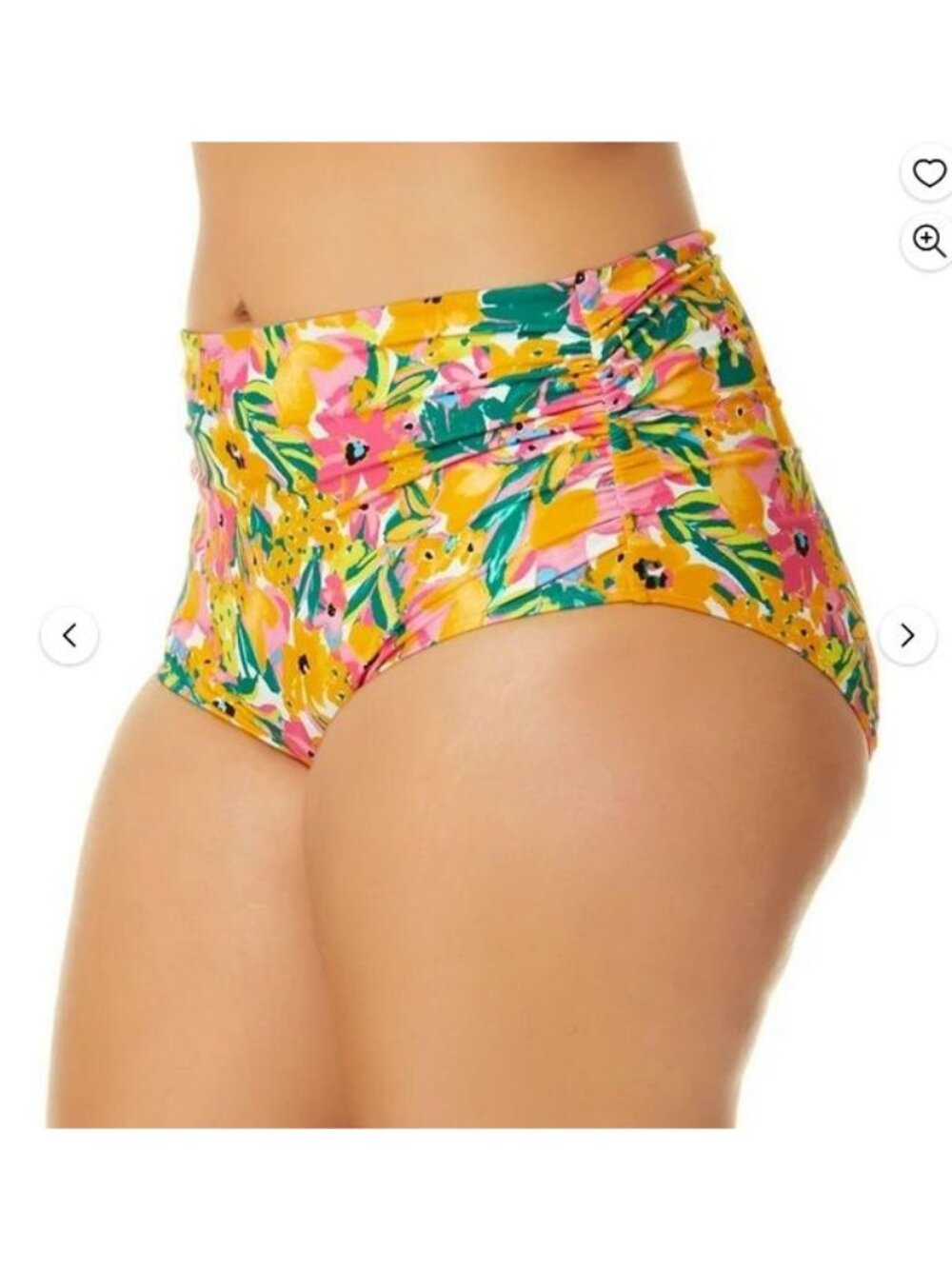 Anne Cole Convertible High Waist Shirred Swim Bottom Sunshine Floral Size XXL